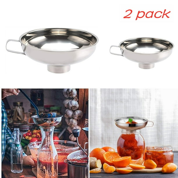 2X Mason Jar Stainless Steel Kitchen Canning Funnel for Wide Mouth Regular Jars